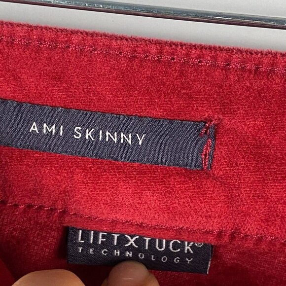 NYDJ Ami Twist Seam Ankle Slit Velvet Pants Size 18W Red - Picture 5 of 12